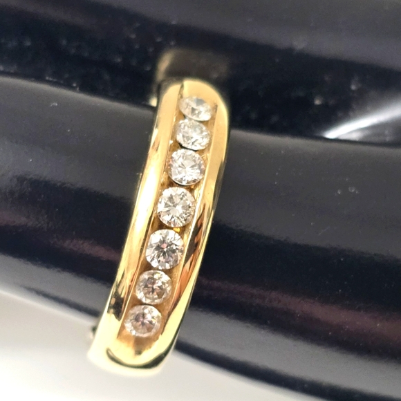 Watch Video / 14K Gold Channel Diamond Ring - Picture 10 of 16